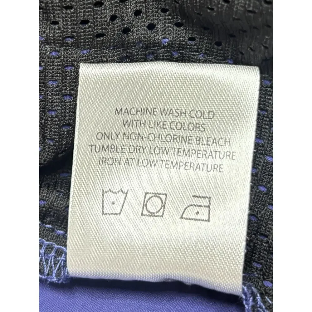 Feature Swim Trunks Men Medium Navy Blue Elastic Pockets Waist Athletic Shorts